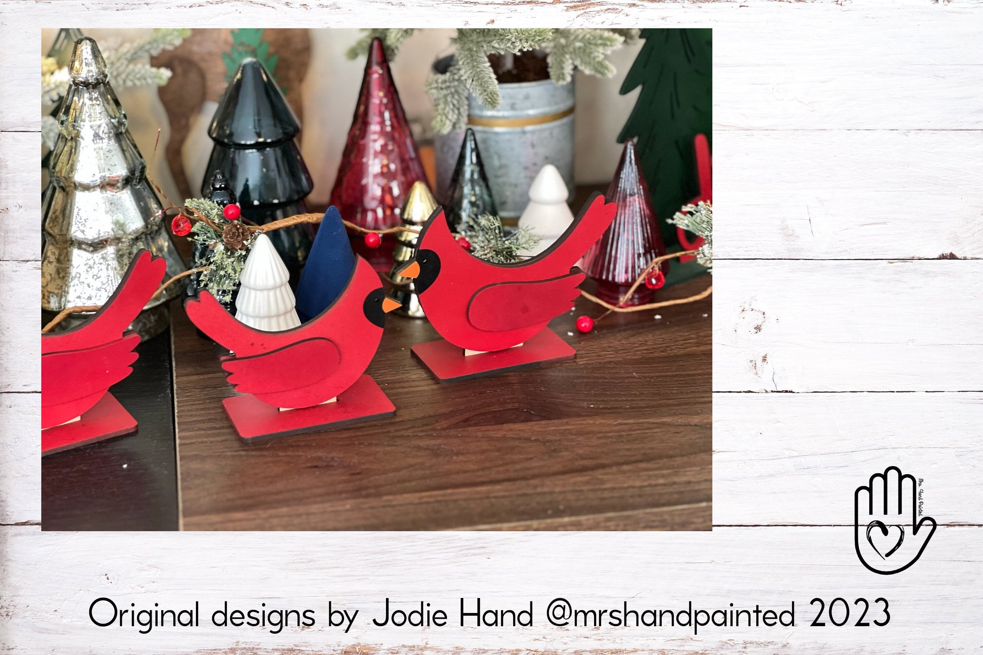 Digital Cut File - Laser Cut Standup Cardinals with Slotted Bases - .svg, .ai laser cut files