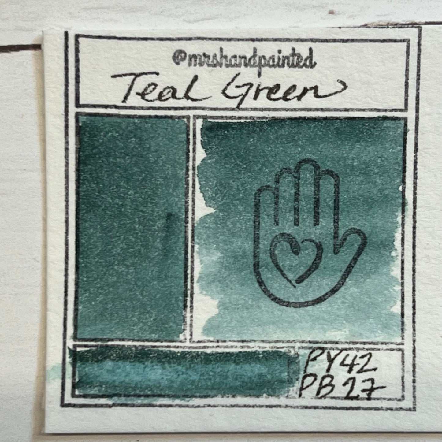 Handmade Watercolor Paints - TEAL GREEN