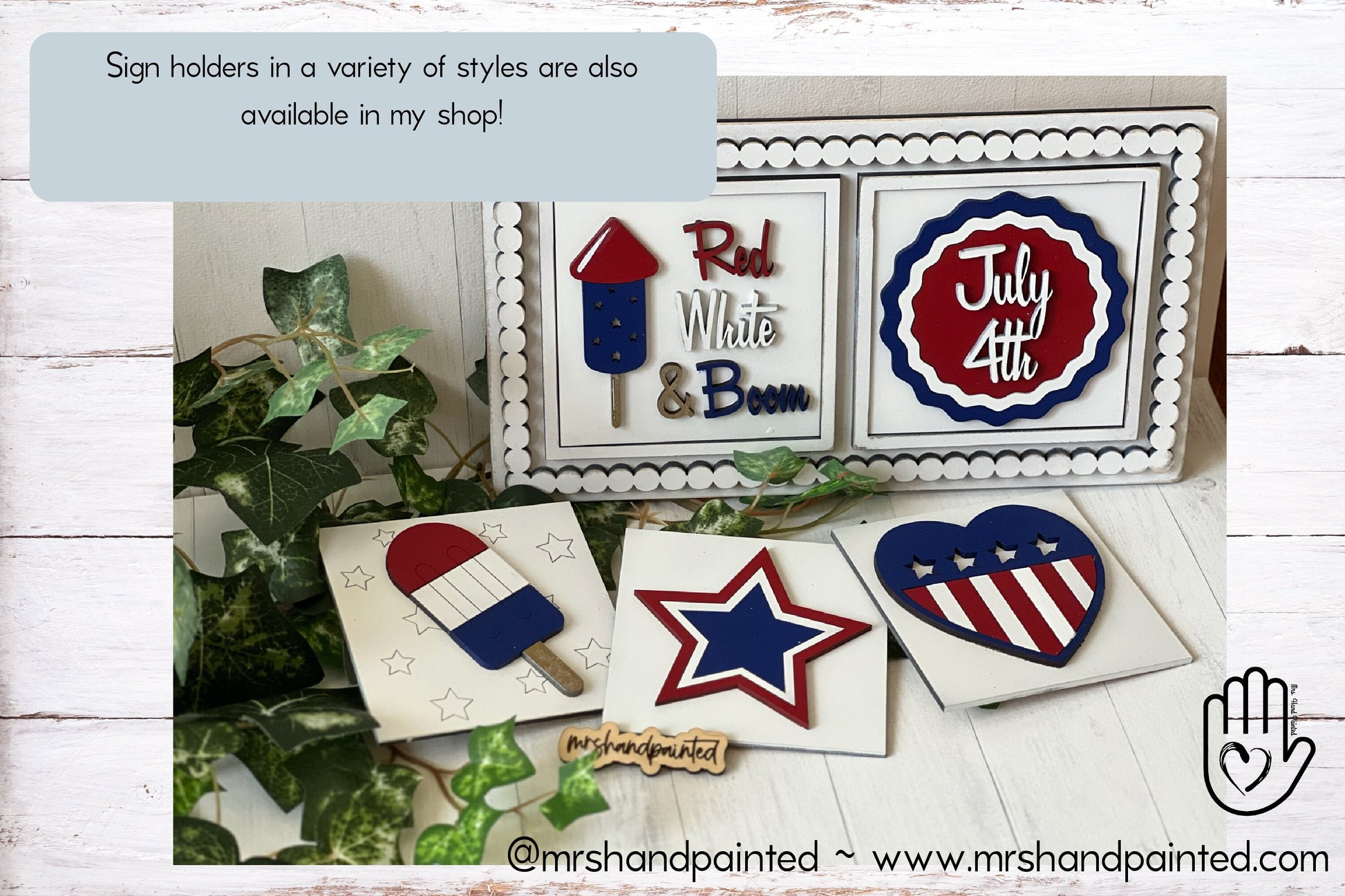 Laser Cut File - 4th of July Interchangeable Sign Tiles - Digital Download SVG, AI files