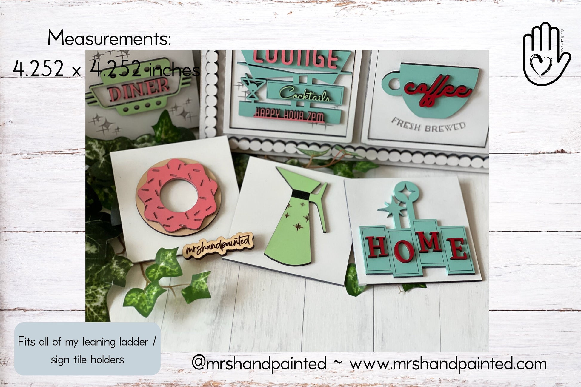 Laser Cut File - Retro Coffee Shop Interchangeable Sign Tiles - Digital Download SVG, AI files