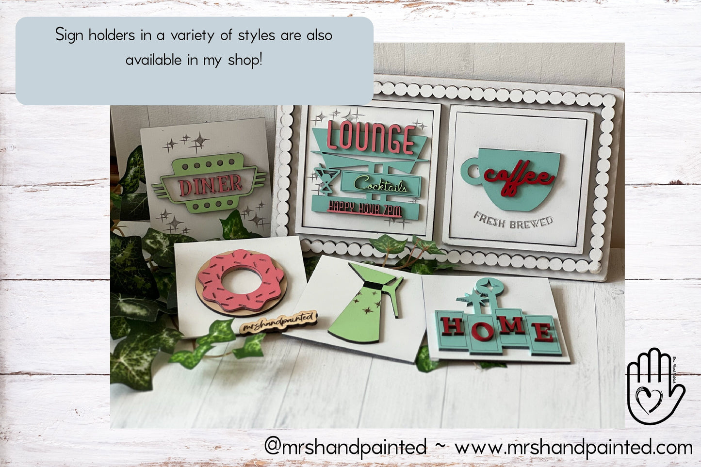 Laser Cut File - Retro Coffee Shop Interchangeable Sign Tiles - Digital Download SVG, AI files