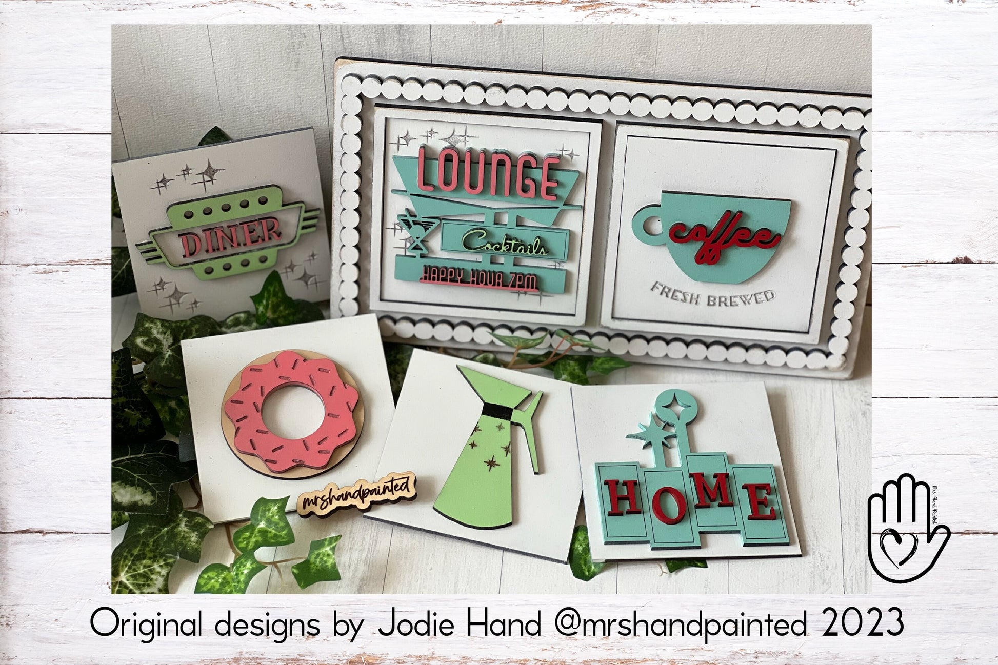 Laser Cut File - Retro Coffee Shop Interchangeable Sign Tiles - Digital Download SVG, AI files