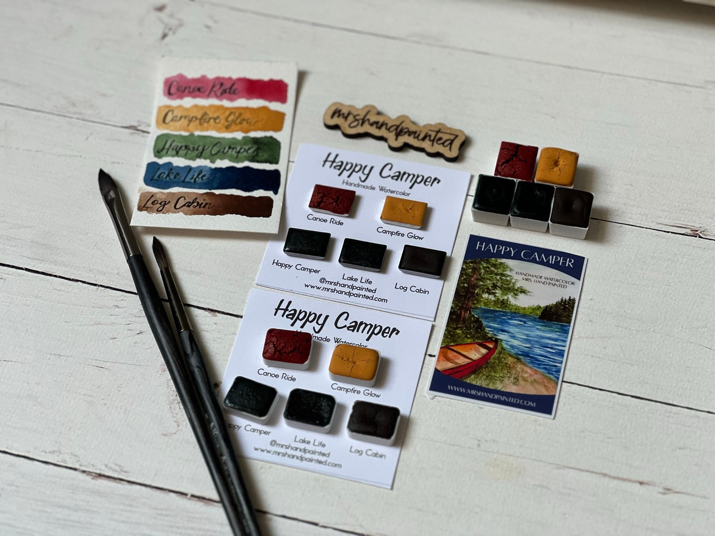 Handmade Watercolor Paints - HAPPY CAMPER