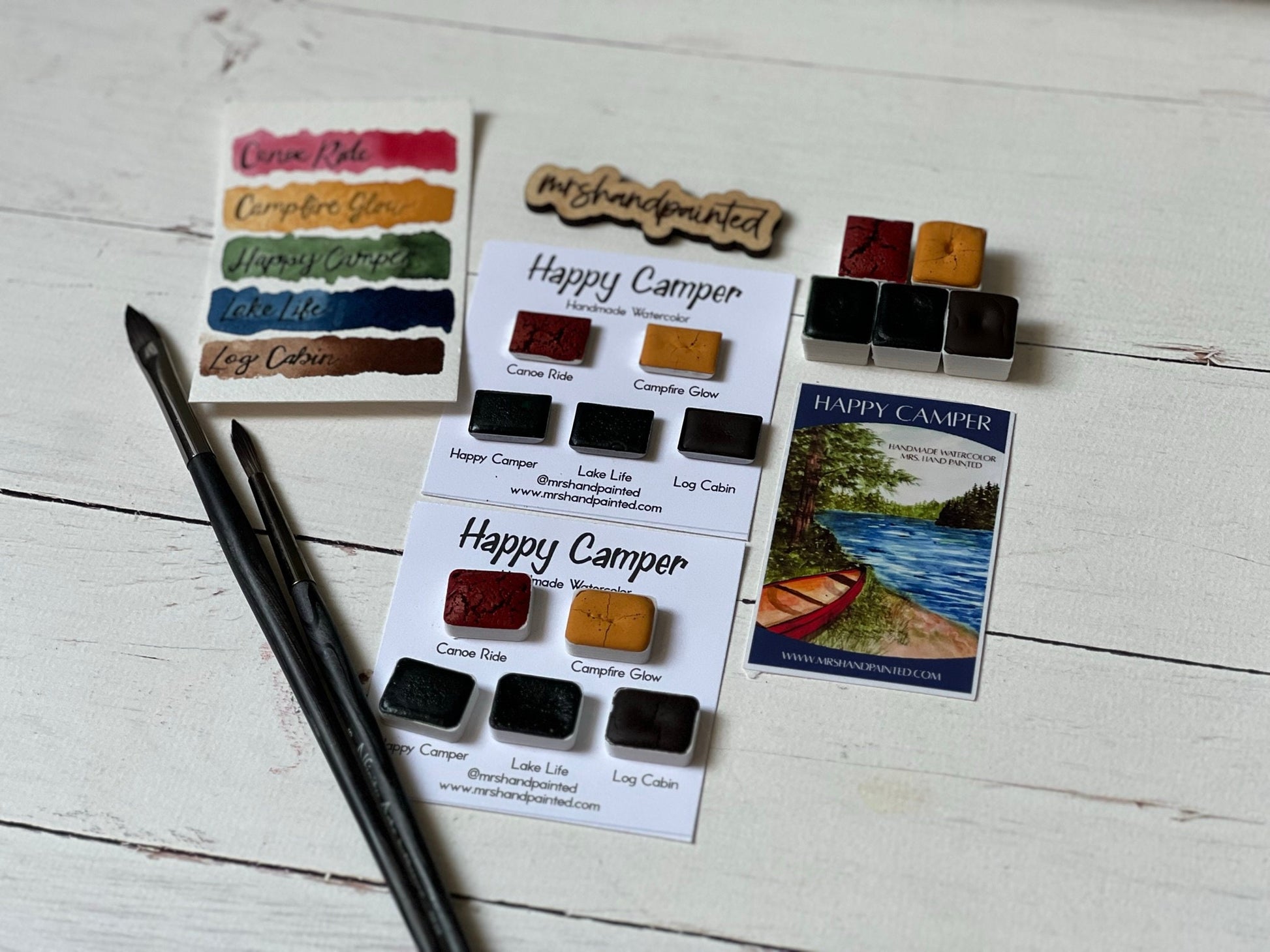 Handmade Watercolor Paints - HAPPY CAMPER