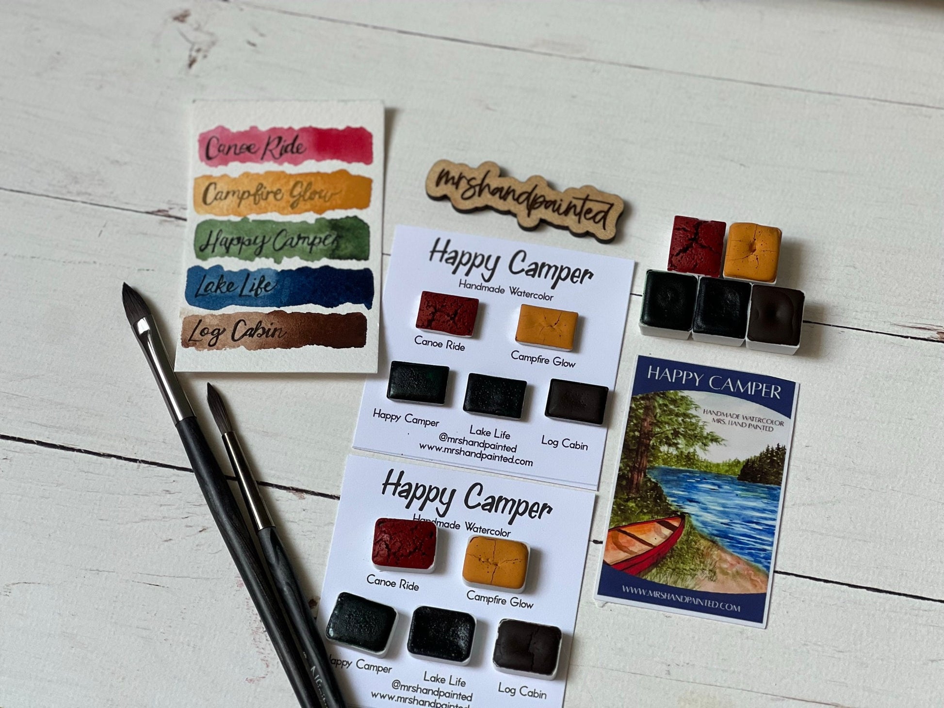 Handmade Watercolor Paints - HAPPY CAMPER