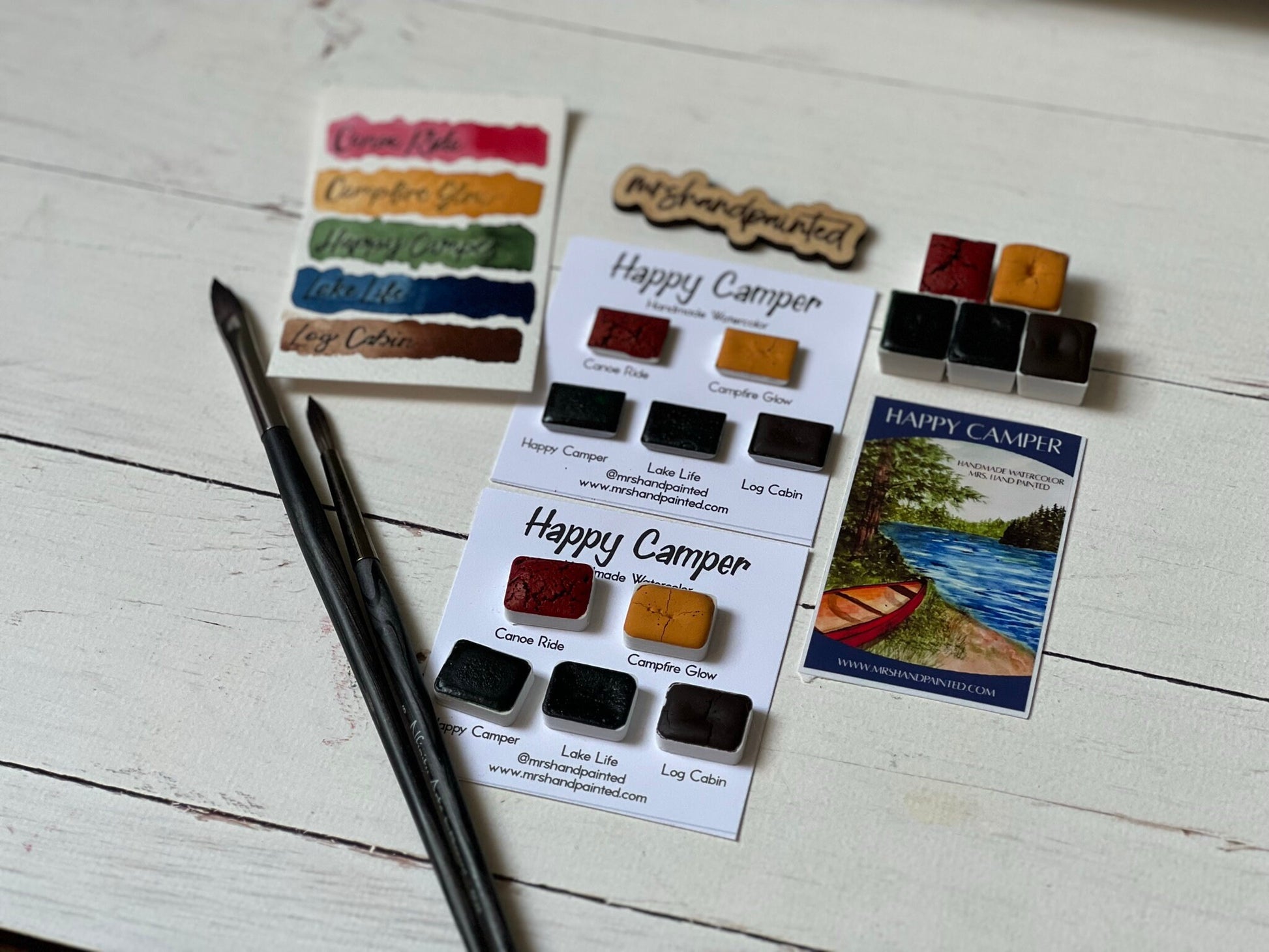 Handmade Watercolor Paints - HAPPY CAMPER