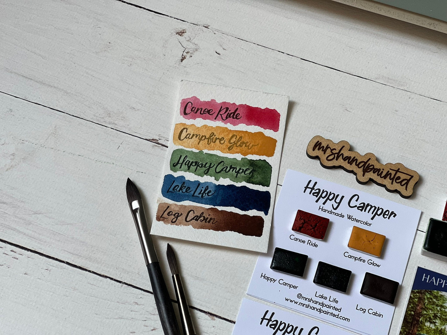 Handmade Watercolor Paints - HAPPY CAMPER
