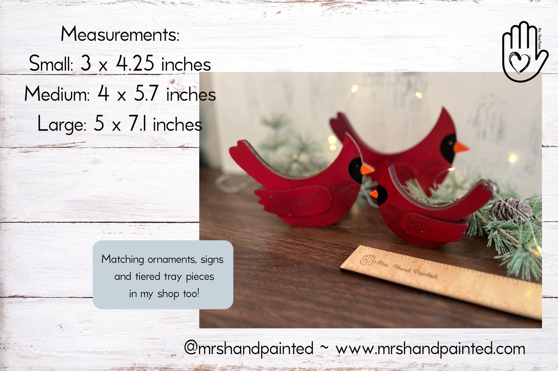 Decorative Engraved Standup Cardinal Decorations - Laser Cut Wood Décor