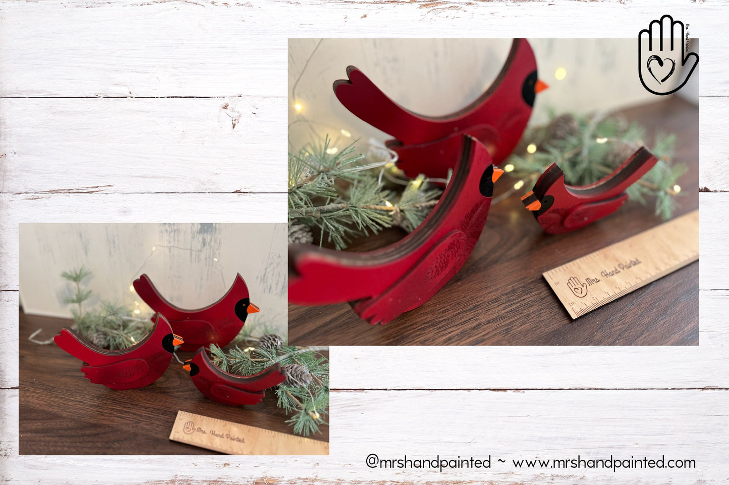Decorative Engraved Laser Cut Standup Cardinals