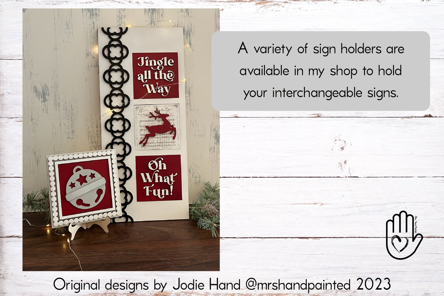 Jingle Bells Leaning Ladder Interchangeable Sign Tiles