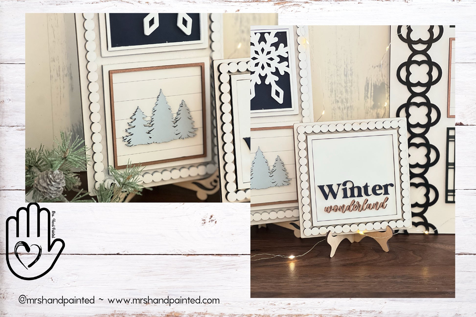 Winter Wonderland Leaning Ladder Interchangeable Sign Tiles