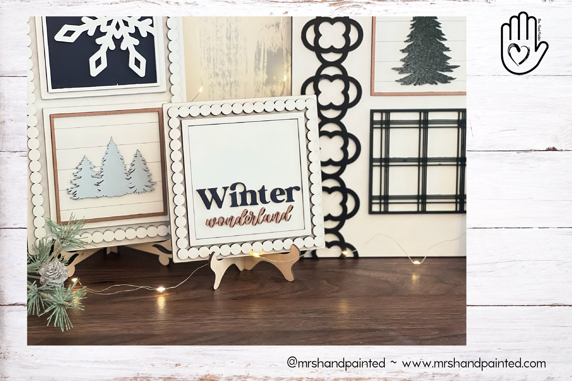 Winter Wonderland Leaning Ladder Interchangeable Sign Tiles