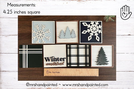 Winter Wonderland Leaning Ladder Interchangeable Sign Tiles