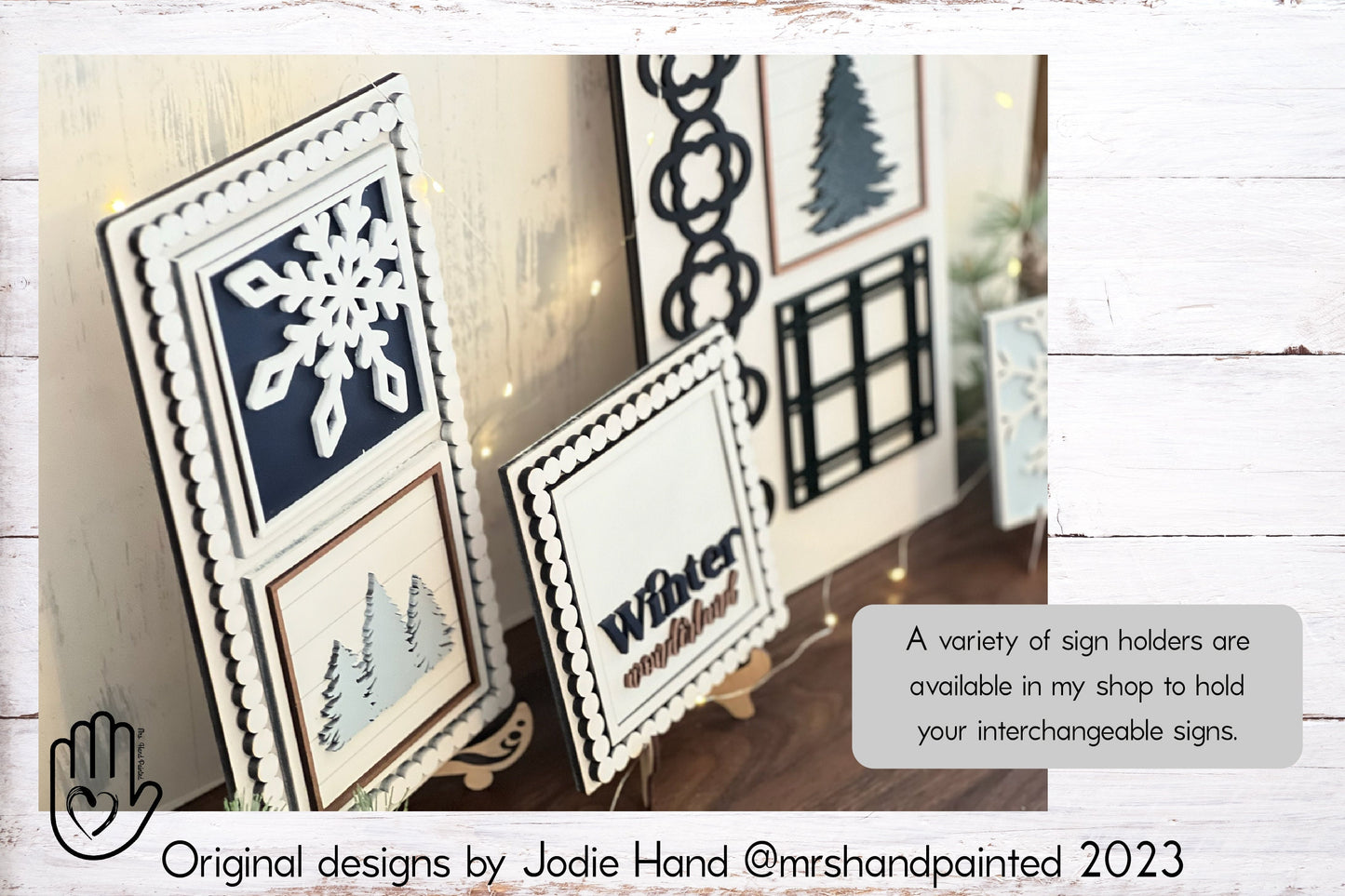 Laser Cut File - Winter Wonderland Ladder Tiles - Interchangeable Signs - Digital Download