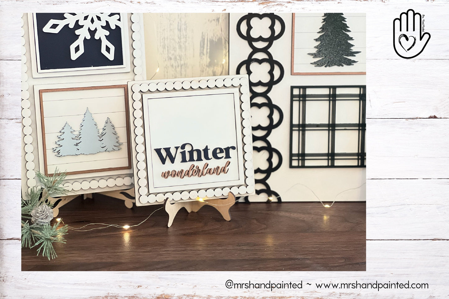 Laser Cut File - Winter Wonderland Ladder Tiles - Interchangeable Signs - Digital Download