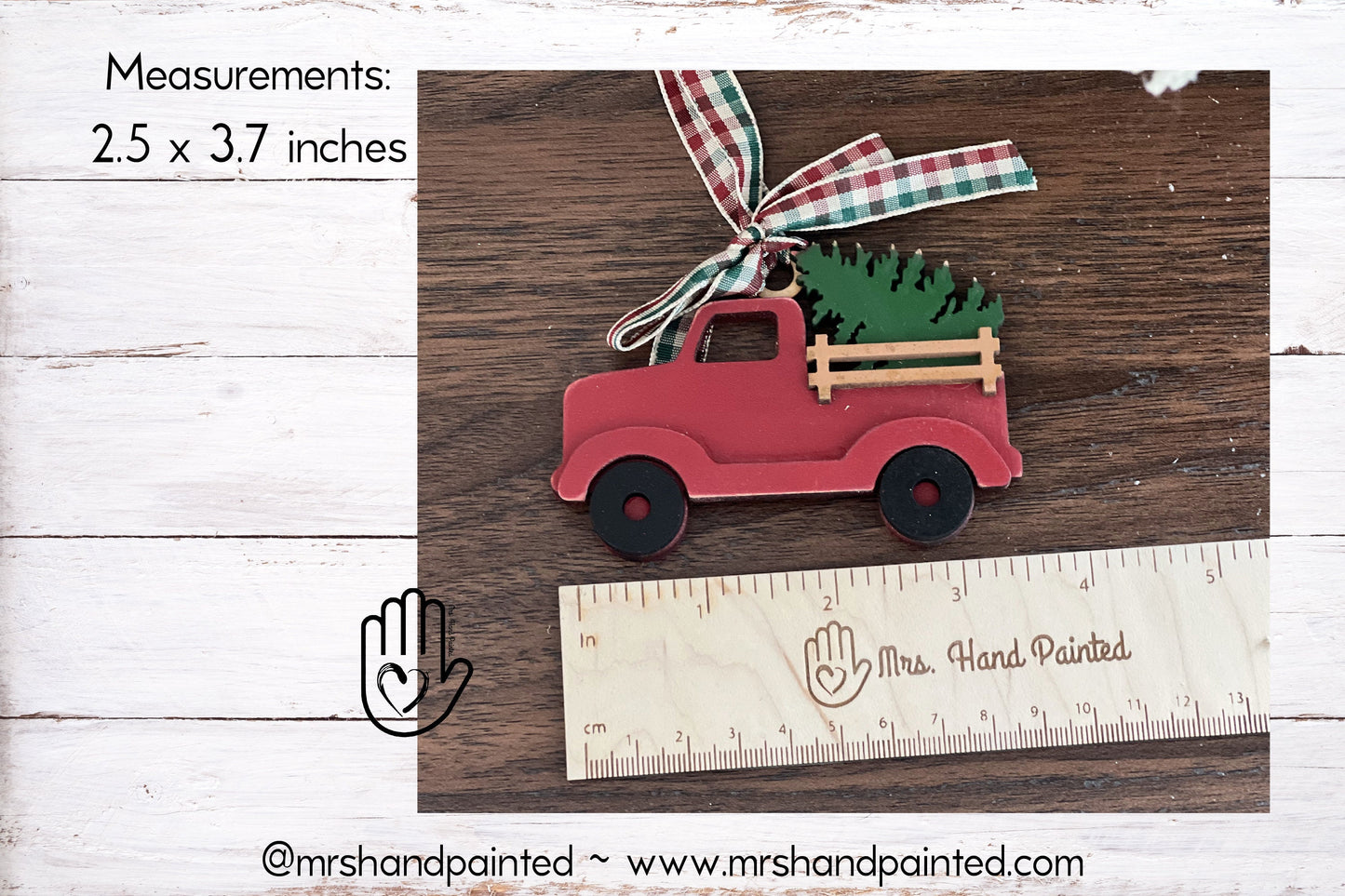 Laser Cut Wood Vintage Truck Ornament