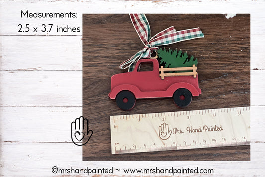 Laser Cut Wood Vintage Truck Ornament