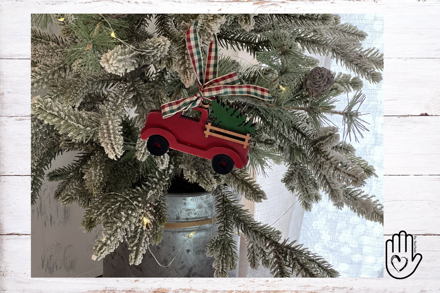 Laser Cut Wood Vintage Truck Ornament
