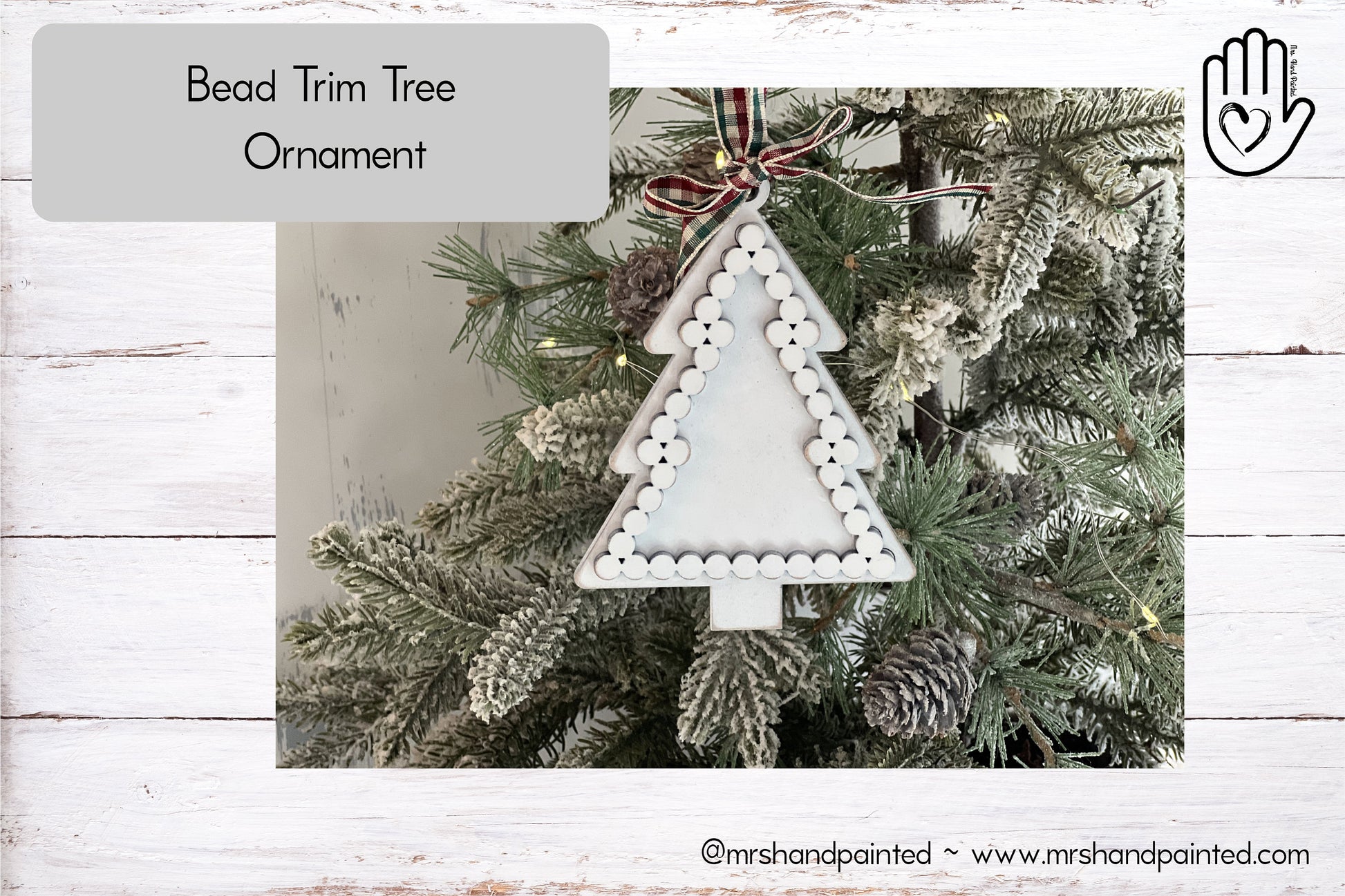 Farmhouse Style Faux Bead Trim Tree Ornament