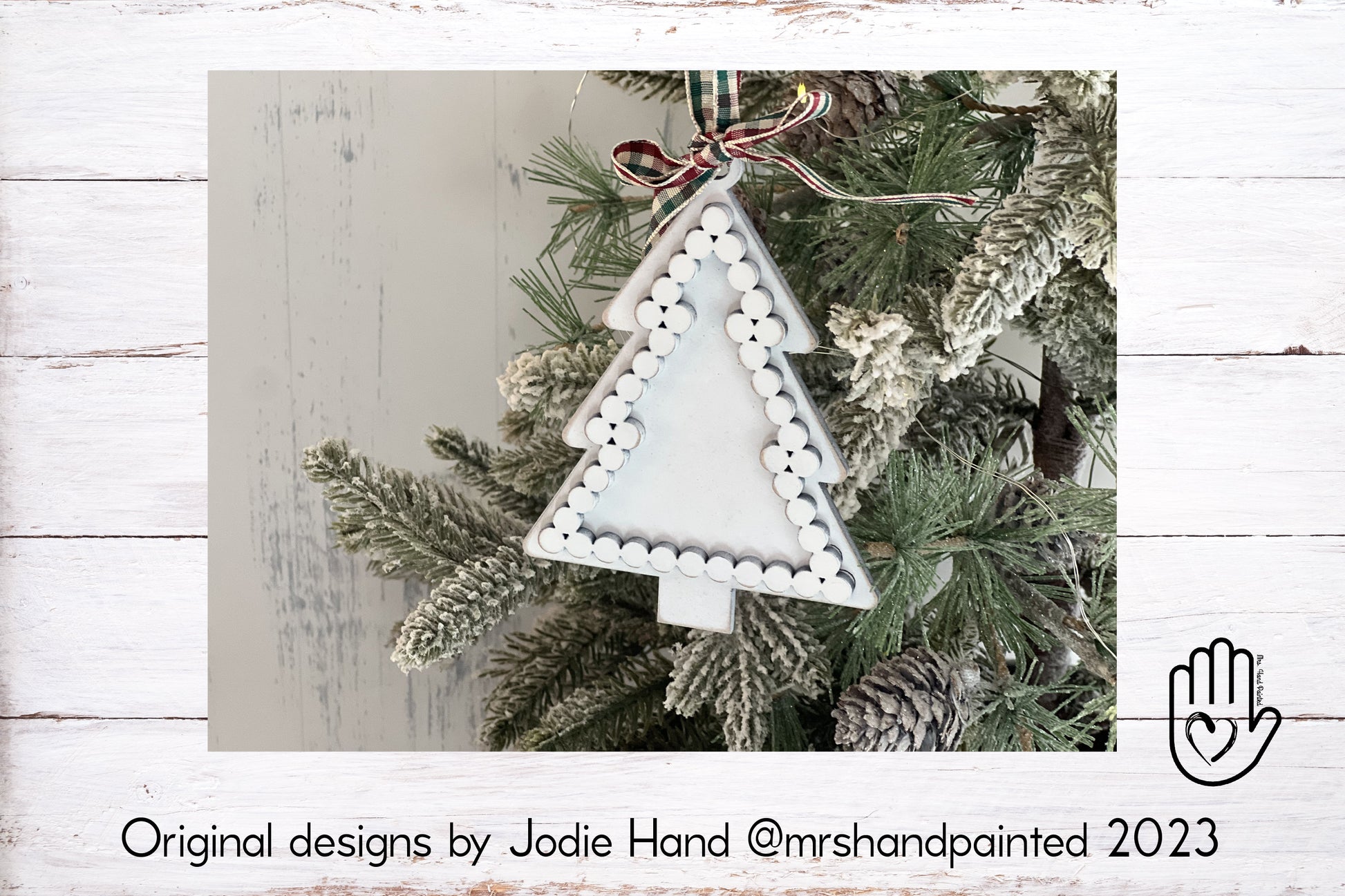 Farmhouse Style Faux Bead Trim Tree Ornament