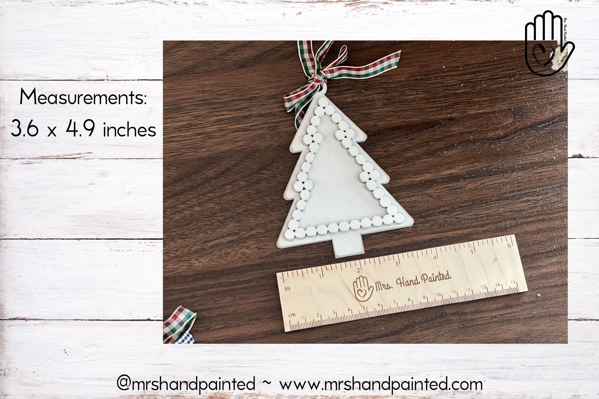 Farmhouse Style Faux Bead Trim Tree Ornament