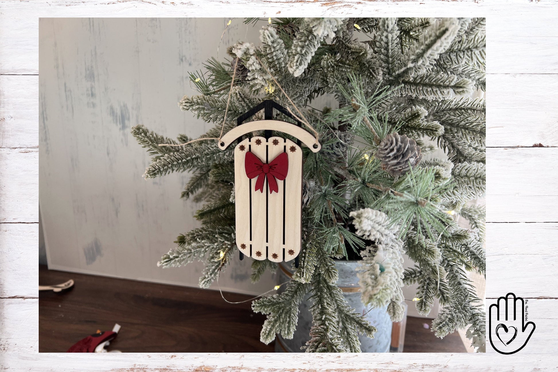 Digital Cut File - Laser Cut Vintage Sled Ornament