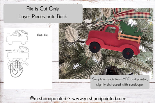 Digital Cut File - Laser Cut Ornament - Vintage Truck