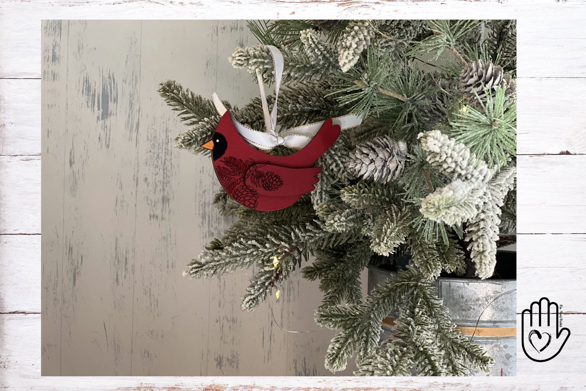 Digital Cut File - Laser Cut Ornament - Decorative Engraved Cardinal