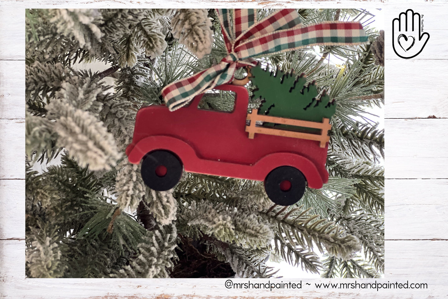 Laser Cut Wood Vintage Truck Ornament