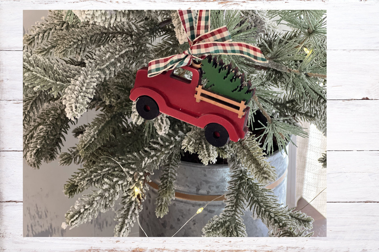 Laser Cut Wood Vintage Truck Ornament