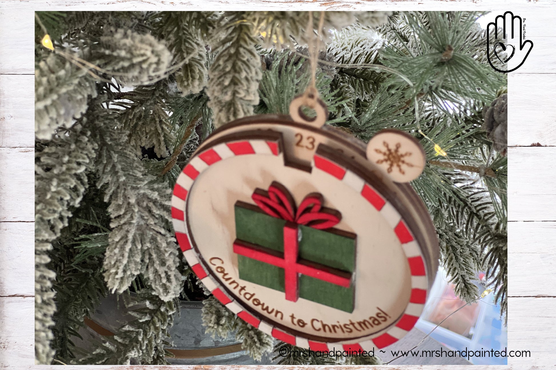 Countdown to Christmas Ornament - Laser Cut Wood