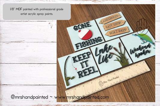 Digital Laser Cut File - Fishing Interchangeable Sign Tiles
