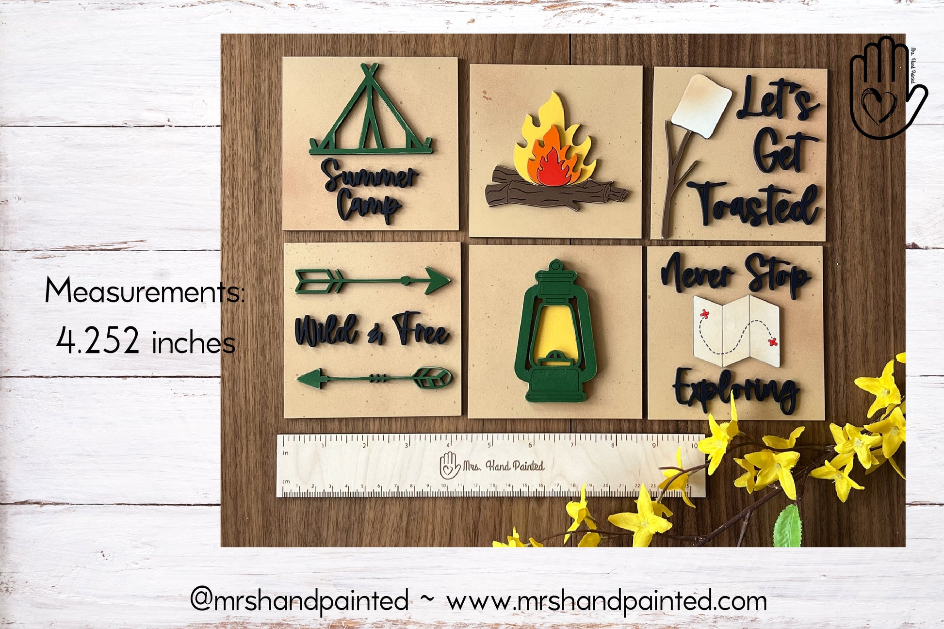 Digital Laser Cut File - Summer Camp Interchangeable Sign Tiles