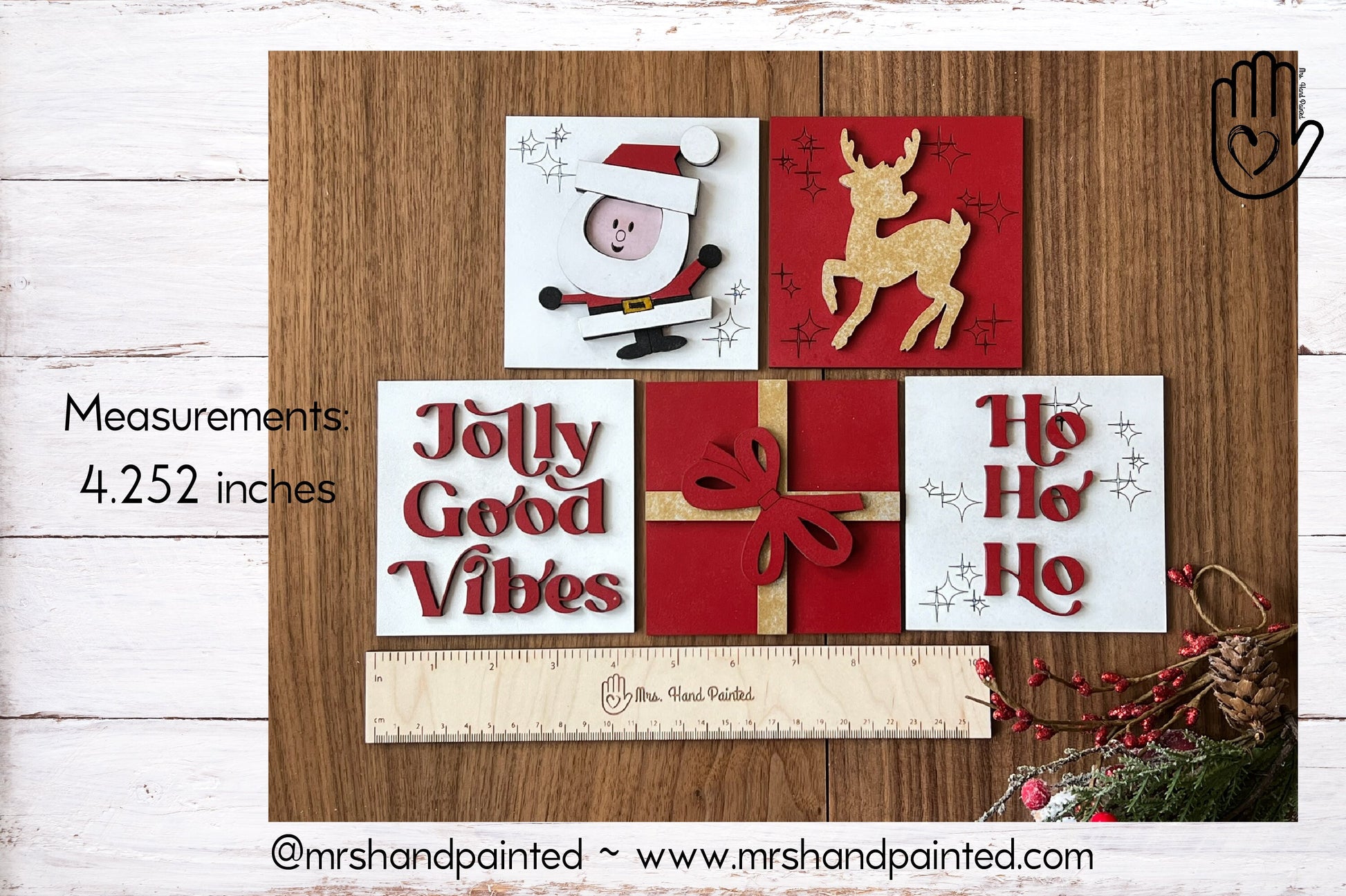 Digital Laser Cut File - Jolly Good Vibes Interchangeable Sign Tiles