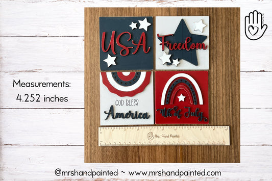 Digital Laser Cut File - Boho 4th of July Interchangeable Sign Tiles