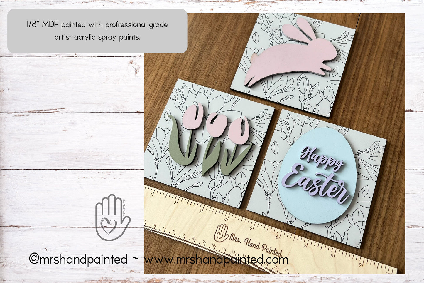 Digital Laser Cut File - Boho Easter Interchangeable Sign Tiles