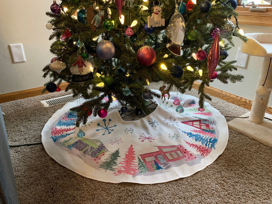 Retro Putz Houses - Home For The Holidays - Christmas Tree Skirts