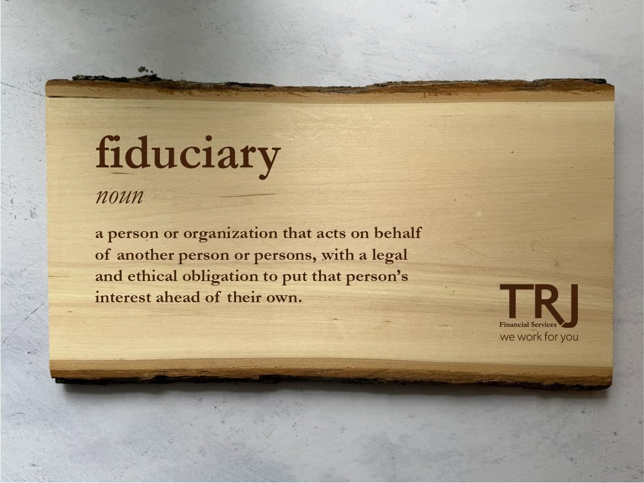 Custom wood engraved sign for Matt Wilcox