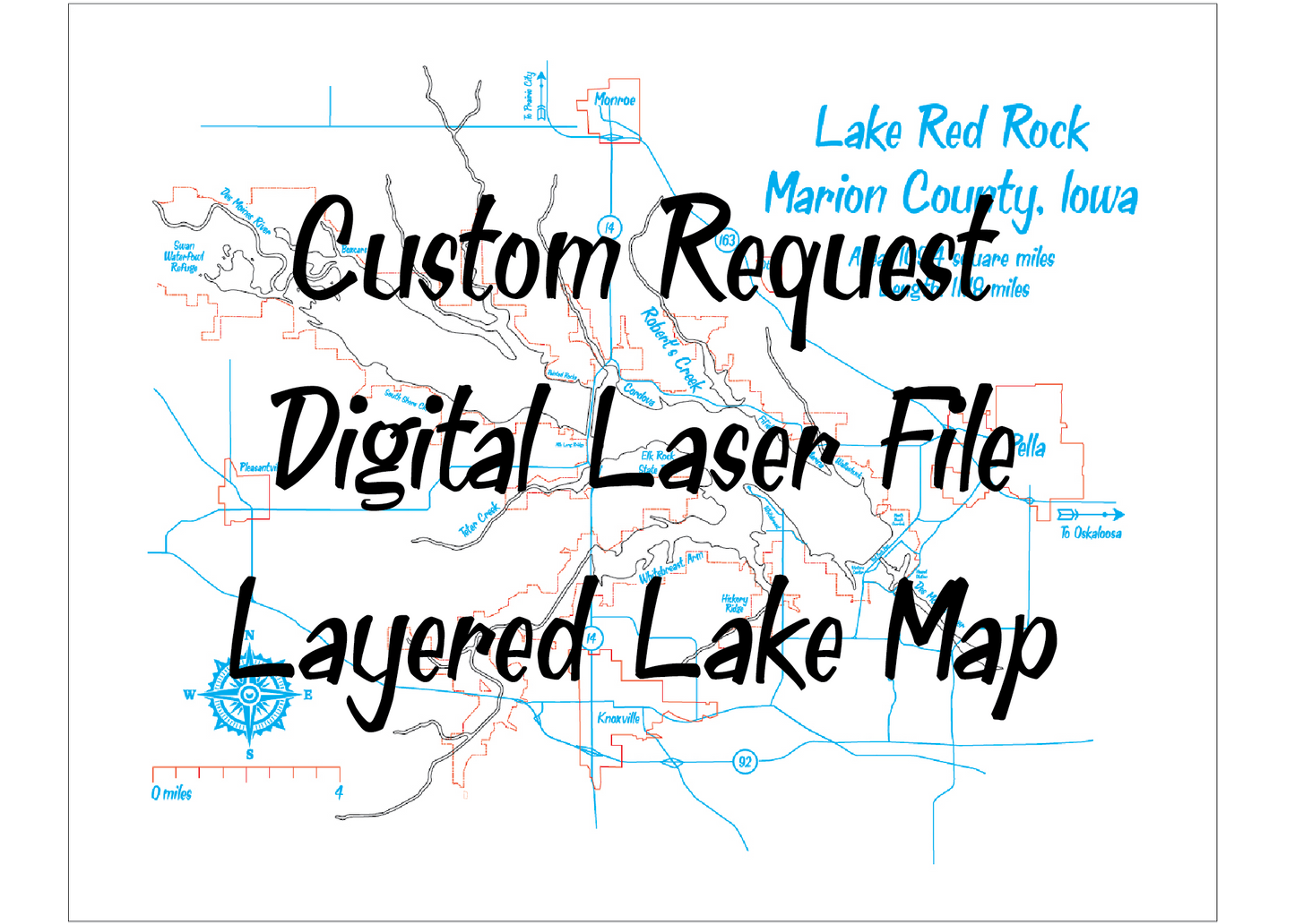 Custom Request - Jackson County Mississippi - Laser Engraved Map Cut File