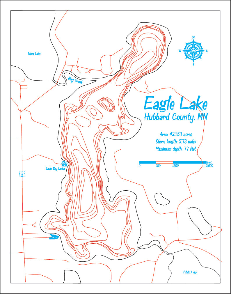 Custom Lake Map - Eagle Lake, MN
