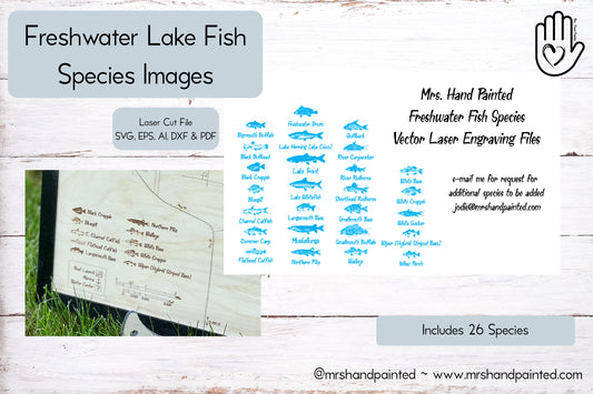 Digital Laser Engrave File - Freshwater Fish Species