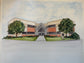 Iowa State Applied Sciences Building Watercolor Landscape - Fine Art Giclee Print