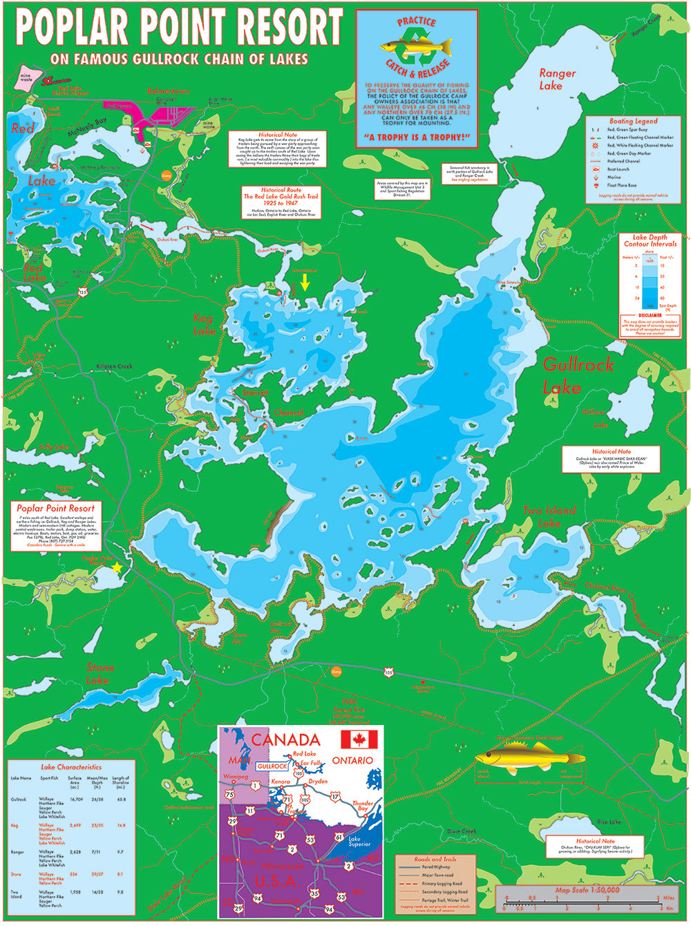 Custom Lake Map - Gullrock Lake Ontario