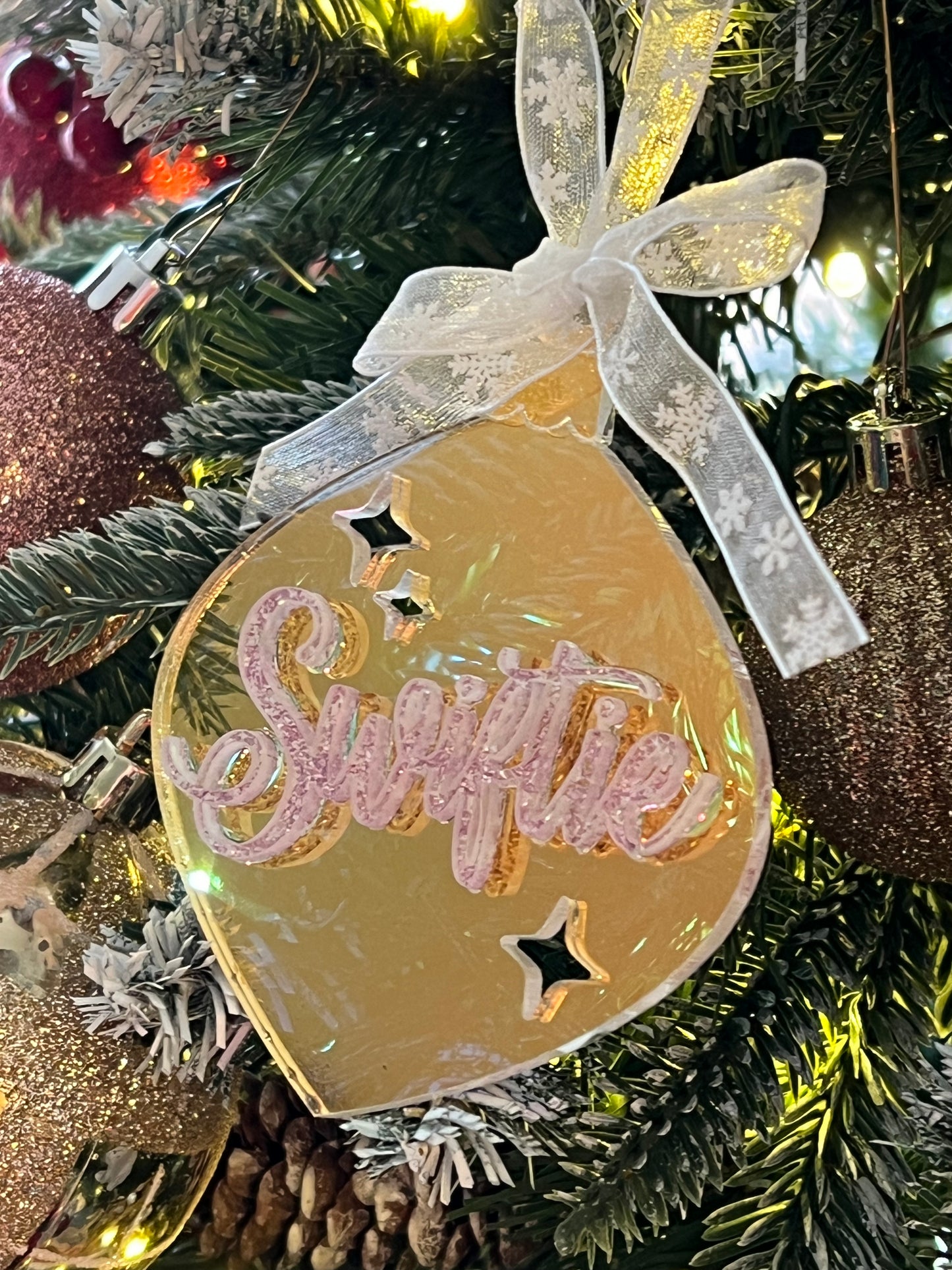 Swifties Iridescent Bauble Acrylic Christmas Ornament