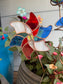 Stained glass pinwheel plant stake