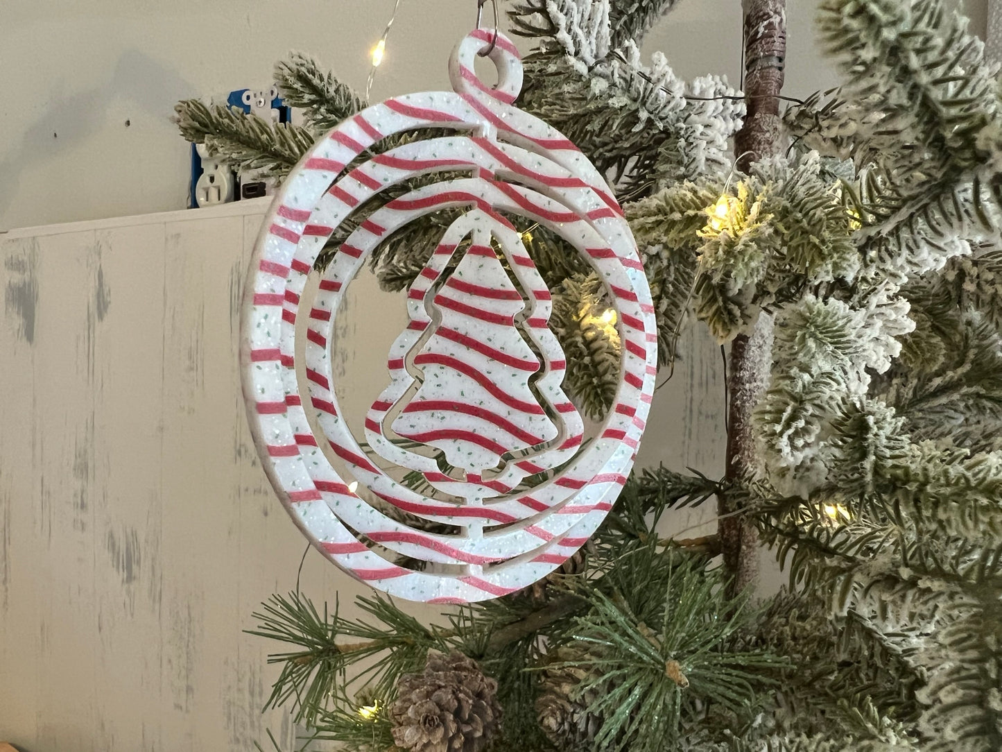 Christmas Tree Cake Acrylic Spinner Ornament