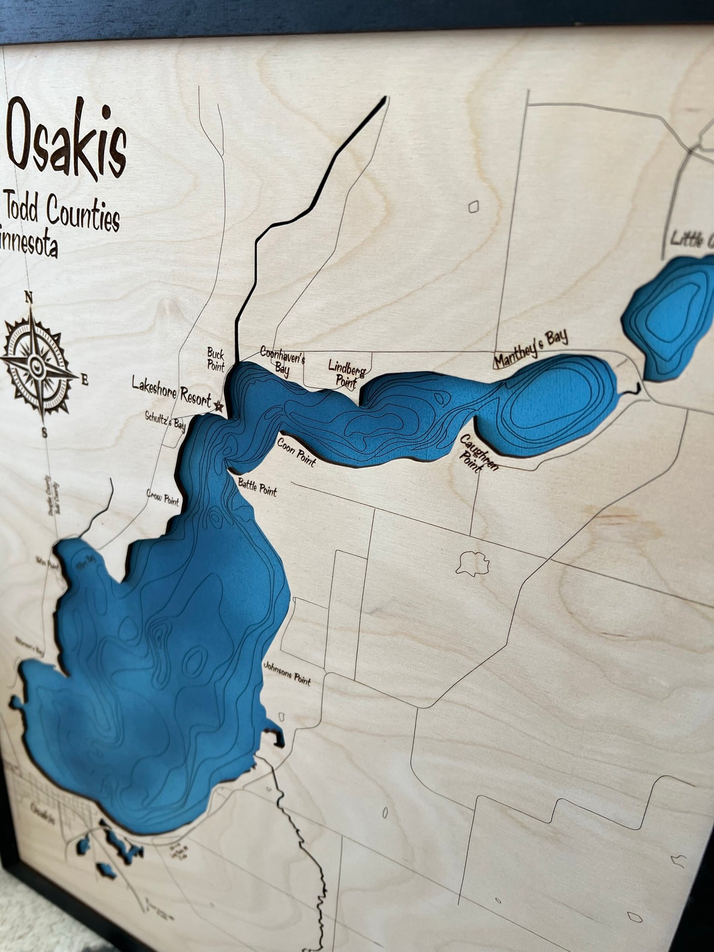 Lake Osakis Minnesota - Laser Engraved Map File