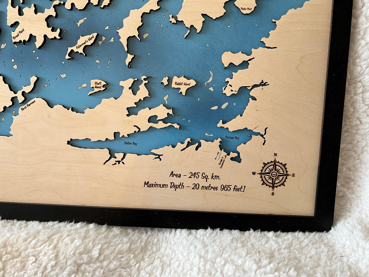 Layered Wood Engraved Map - Lac Des Mille Lacs