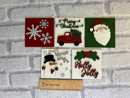 Country Christmas Sign Tiles
