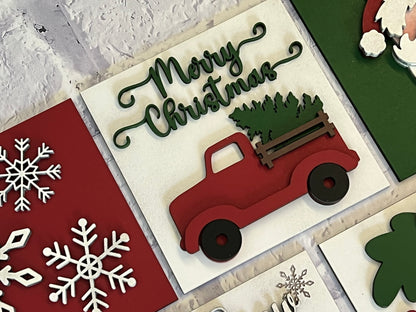 Country Christmas Sign Tiles